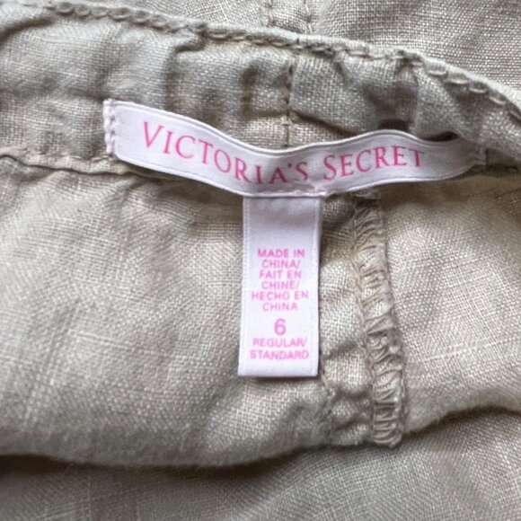 Vintage Victorias Secret‎ 100% Flax Linen Pants Size 6 Light Beige Tan - Picture 4 of 6